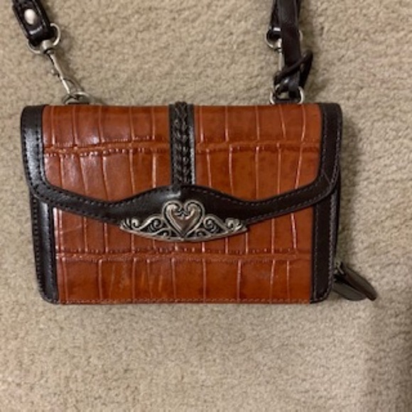 Brighton Light Brown Croc Embossed Structured Purse Organizer Leather - Picture 8 of 10